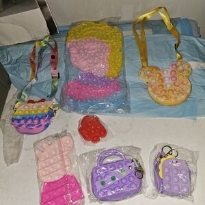Colorful Pop It Shoulder Bags And More. All Included From Picture